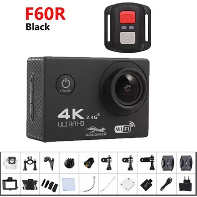 as picture show 4K wifi Спортивная экшн-камера с пультом дистанционного управления Ultra HD go Водонепроницаемая подводная pro 30M видеокамера 16MP 170 градусов широкоугольный - Цвет: as picture show