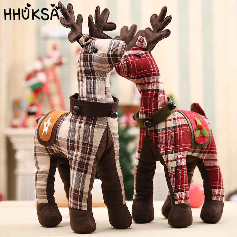 

1Pc Christmas Decorations For Home Large Elk Doll Xmas Gift Plush Toy Give Kids Christmas Tree Decorations Home Decor New Year