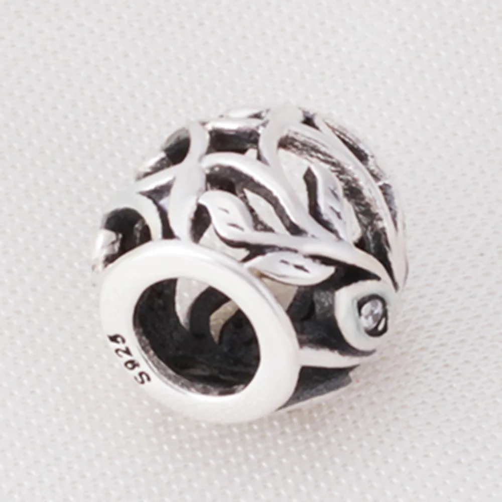 Мода Круглый Выдалбливают Шарм Бисер 925 Серебряные Шарики Подходит Европейский