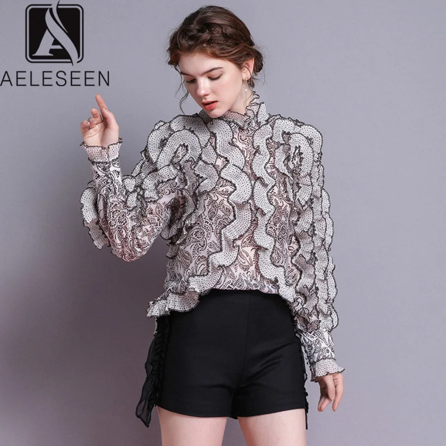 AELESEEN высокое качество рубашка 2019 взлетно посадочной полосы Новинка весны