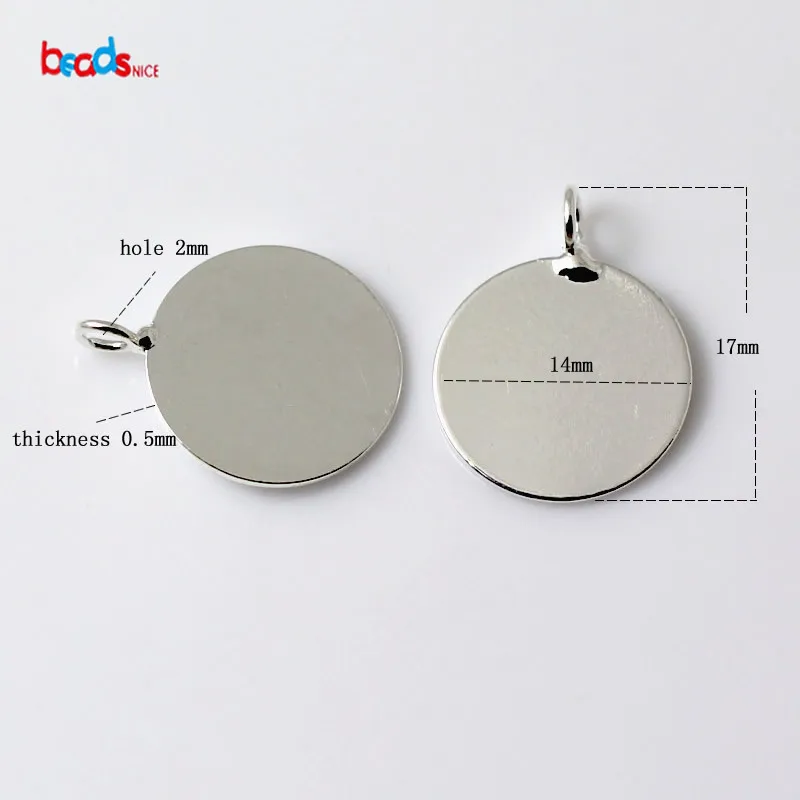 Beadsnice Pendant blanks for engrave own logo with rack plating 14X17X0.5mm hole 2mm DIY Jewelry Making ID28405 | Украшения и
