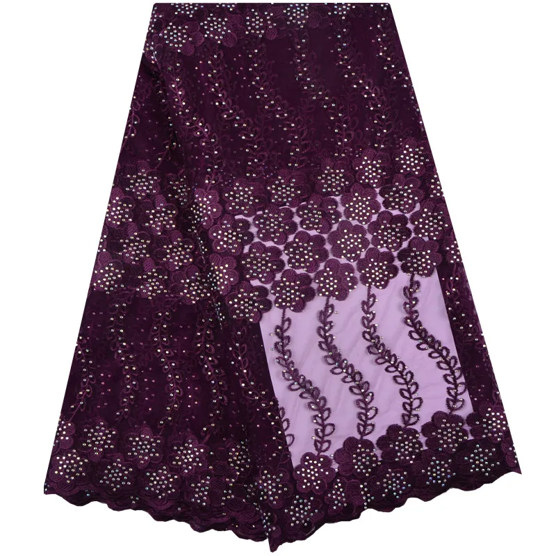 

Lace Nigerian Fabrics In Wine Red, Soft Lace Fabric For Women, Nigerian Dresses Tulle Lace Fabric A1398