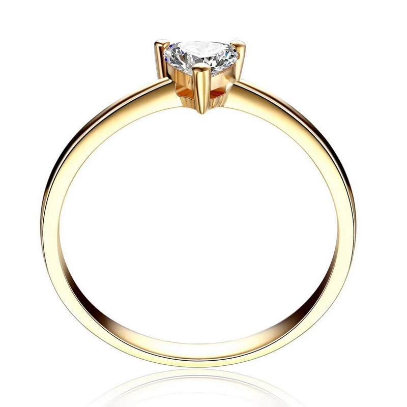 ANI 18 K желтое/розовое/белое золото(AU750) обручальное кольцо 0.2ct сертифицированное кольцо с натуральным бриллиантом для помолвки женщин