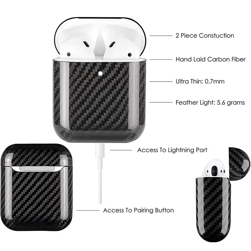 Apple Airpods 2 защитный чехол из углеродного волокна, совместимый с Apple Airpods 2 GY88