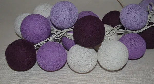 Новый дизайн белая Орхидея фиолетовая хлопчатобумажная гирлянда в виде шариков