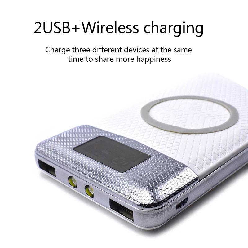 Беспроводной блок питания Dual USB power Bank 10000 мА ч беспроводное зарядное устройство