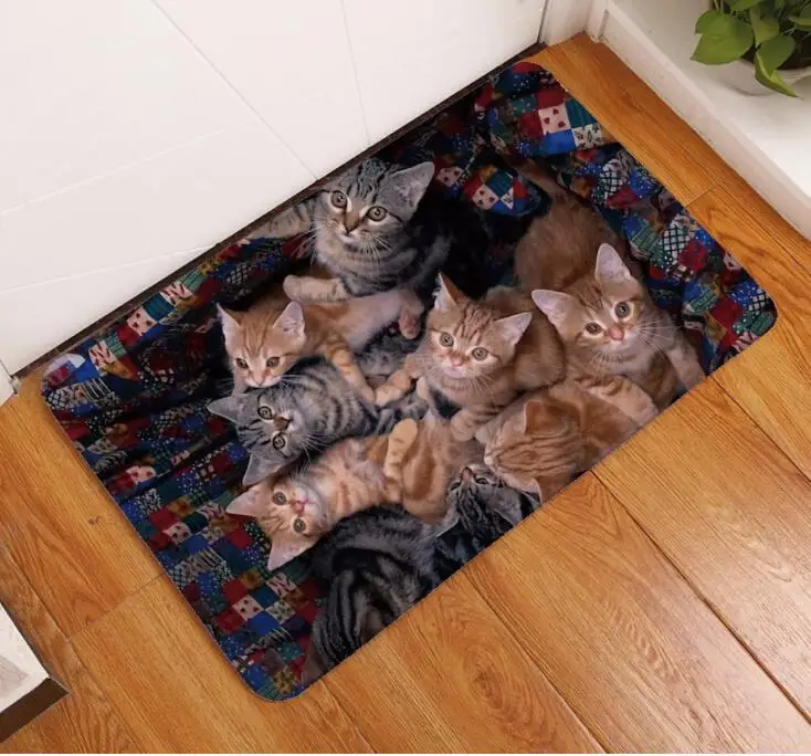 3D Kawaii Cat Печать Коврики для пола и ковры для дома гостиная спальня коврик для кухонь, ванных противоскользящие мягкие HM0624