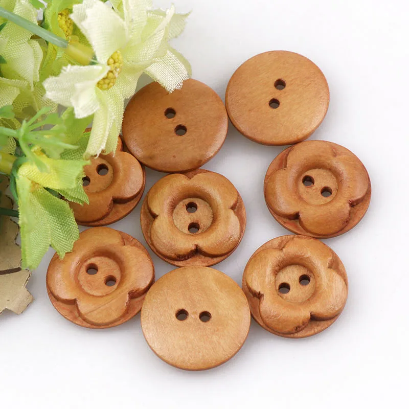25 шт. Детские пуговицы с двумя отверстиями|flower wood button|wooden buttonssewing buttons |