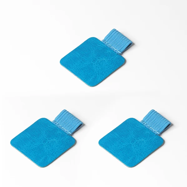 Square Sky blue 3 шт./лот Climemo фирменный зажим для ручек, держатель для ручек из искусственной кожи, самоклеящийся карандаш, эластичная петля для блокнотов, журналов, клипбордов - Цвет: Square Sky blue