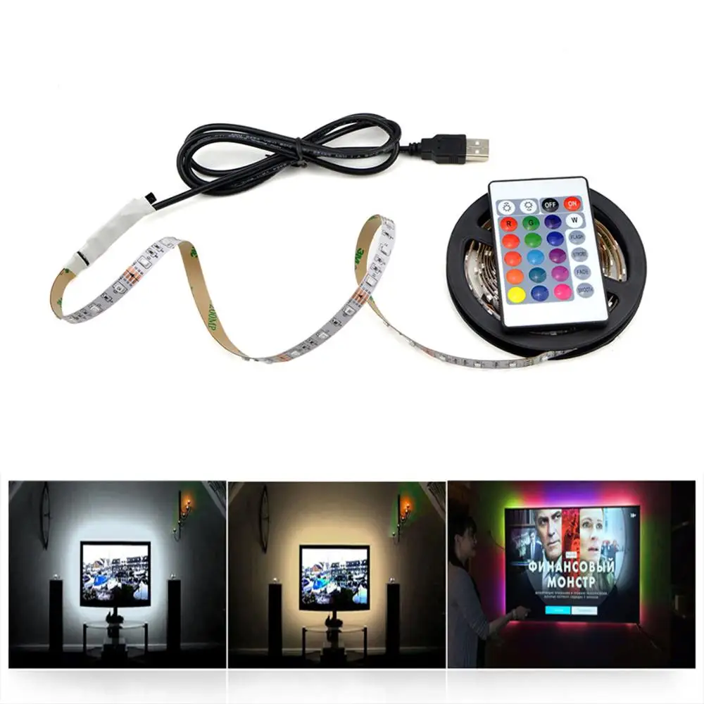 Светодиодный светильник для шкафа не водонепроницаемый 3528 RGB/белый/теплый белый кухонная полоска 1 м 2 м 3 м 4 м 5 м светодиодный светильник ТВ ПОДСВЕТКА лента