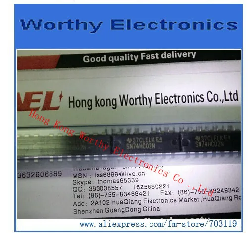 10 шт./лот SN74HC02N 74HC02N 74HC02 IC GATE NOR 4CH 2-INP 14-DIP Бесплатная доставка