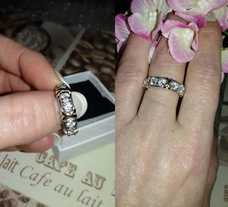 YINHED Новинка 2017 золотые кольца с крестом из стерлингового серебра 925 пробы