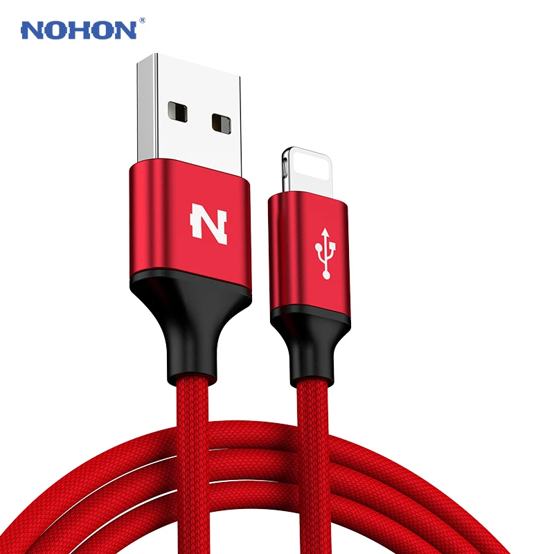 Nohon Cable For iPhone X 8 8Plus 7 7Plus 6 6S Plus 5S iOS 11 10 9 8 7 iPad 8pin Fast Charger Data Sync Phone Cable For Lightning