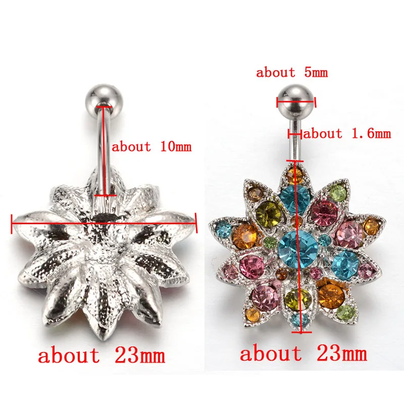 Кольцо из нержавеющей стали с пупырчатыми кнопками 1 шт. цветные Кристальные