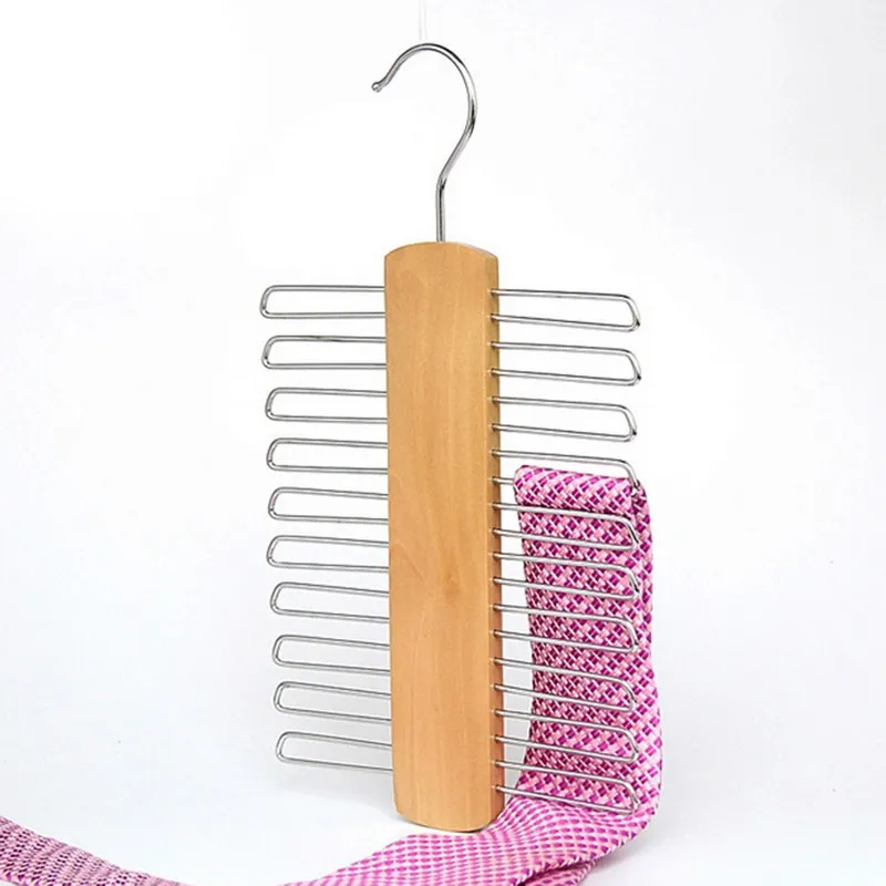 1 шт. Wooden Non-Slip Галстук Стойку Организатор Вешалка Держатель Надежно Удерживает До