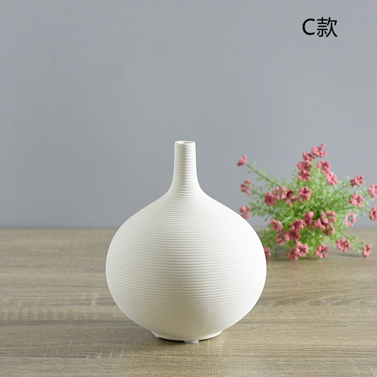 C 15x13x1cm Керамическая ваза, ваза для цветов для дома, фурнитура с моделью, декор для комнаты, стильная ваза для сухих ясеней, 5 форм, 3 цвета - Цвет: C 15x13x1cm