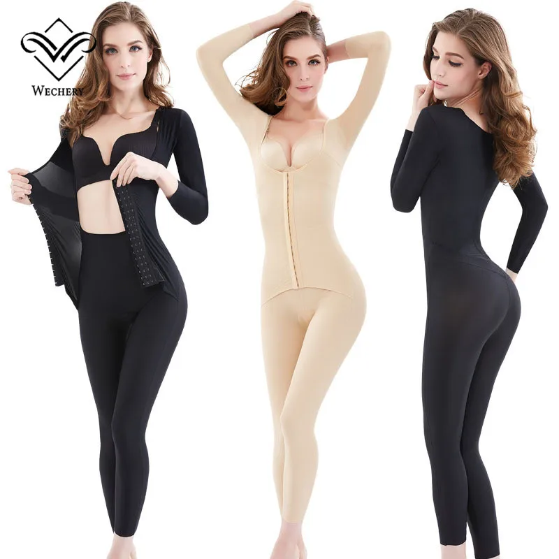 Wechery Новый Body Shaper Для женщин для похудения полной длины боди с длинным рукавом