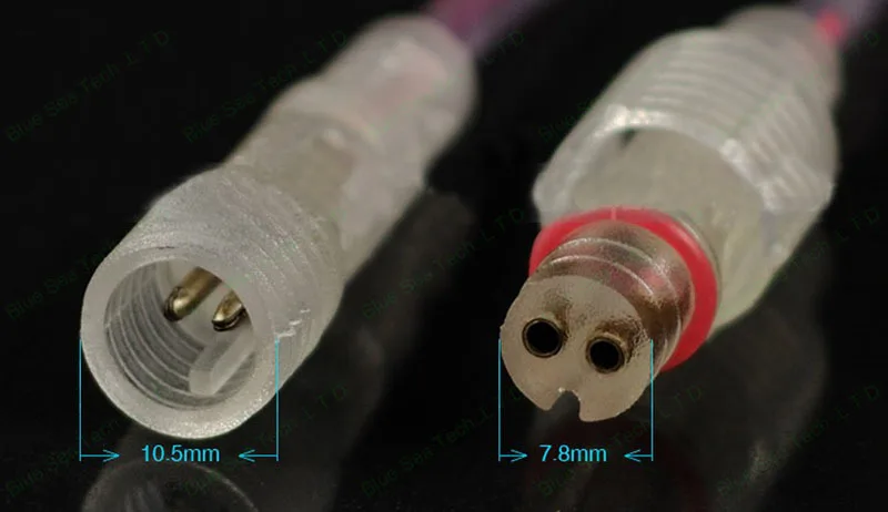 10 pairs 2 pin LED waterproof Connector Male&ampFemale socket plug with 2*15cm cable for Auto boat LCD ect.transparent | Обустройство