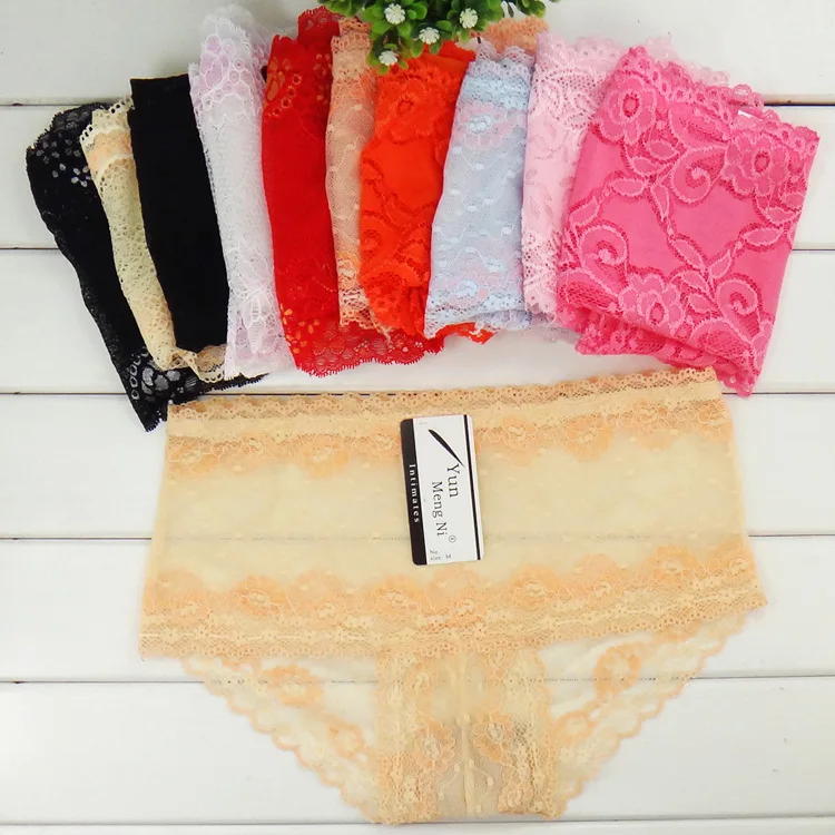 Женские однотонные хлопковые трусики bragas кружевные брифы с высокой талией для