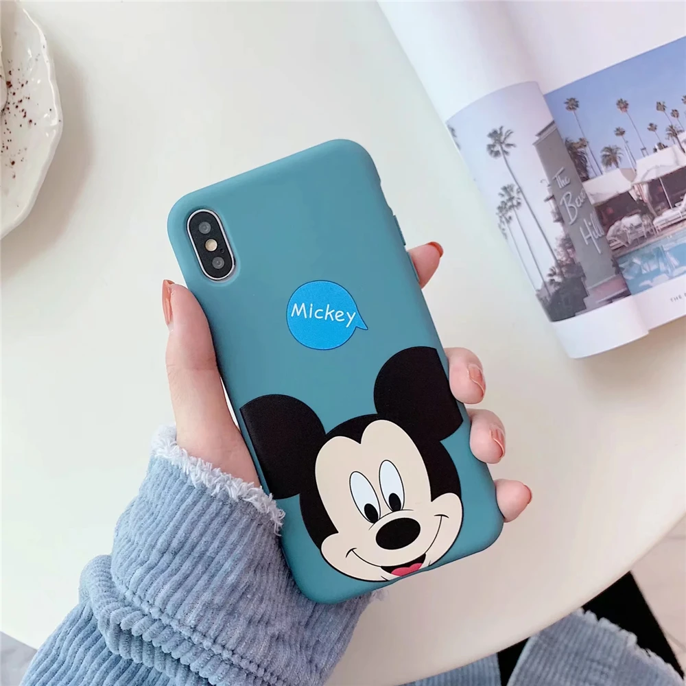 Minnie Mickey Mouse Cover Soft Liquid silicone Couple Phone Case For iPhone 7 8 Plus X XS MAX XR 6 6S Cute Cartoon |