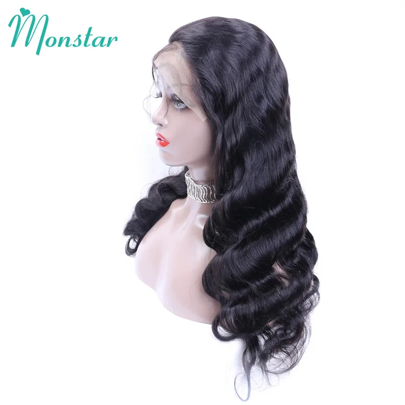 Monstar волнистые кружевные передние парики бразильские волосы Remy отбеленные узлы