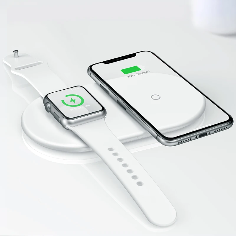 Беспроводное зарядное устройство Baseus Qi для Apple Watch 4, 3, 2, 1, iWatch 2в1, быстрая Беспроводная зарядная подставка для iPhone 11 Pro, XS, Max, X, samsung S10