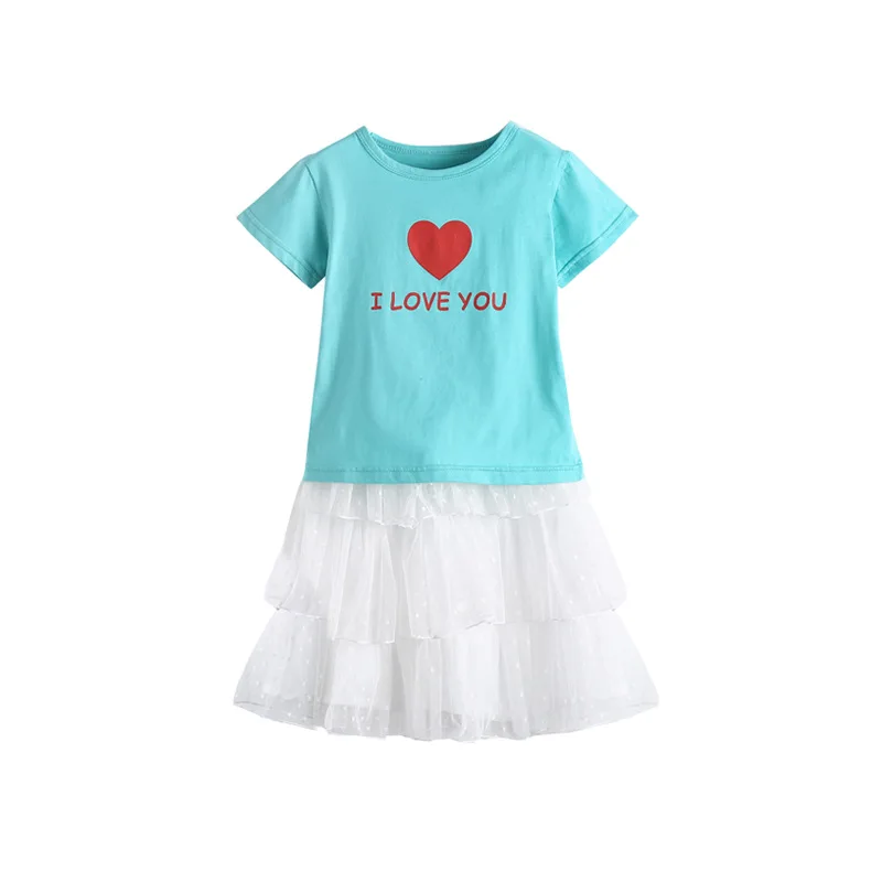 FZFS-TZ01 Children's Suit 2019 Girls'Loving Yarn Skirt Two Kids' Fashion and Leisure Suits | Детская одежда и обувь