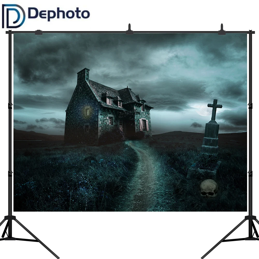 Dephoto страшный дом с привидениями фон для фотосъемки призрак гробница надгробие