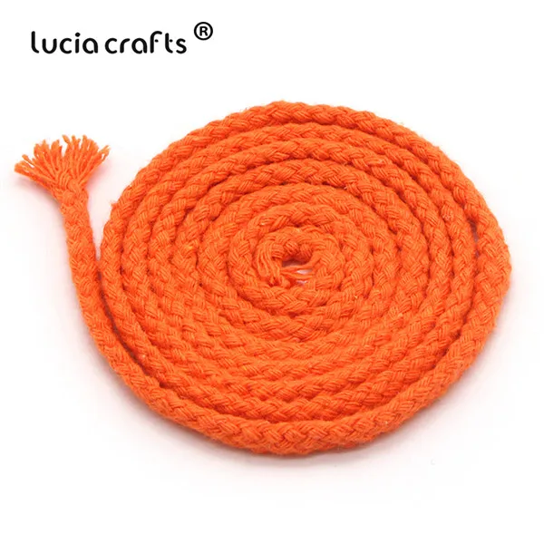 C3 Orange 5m Lucia crafts, 5 м/22 м, разноцветные хлопковые шнуры, плетеная веревка, декоративный шнурок, шнурок, DIY, аксессуары для дома ручной работы W0210 - Цвет: C3 Orange 5m