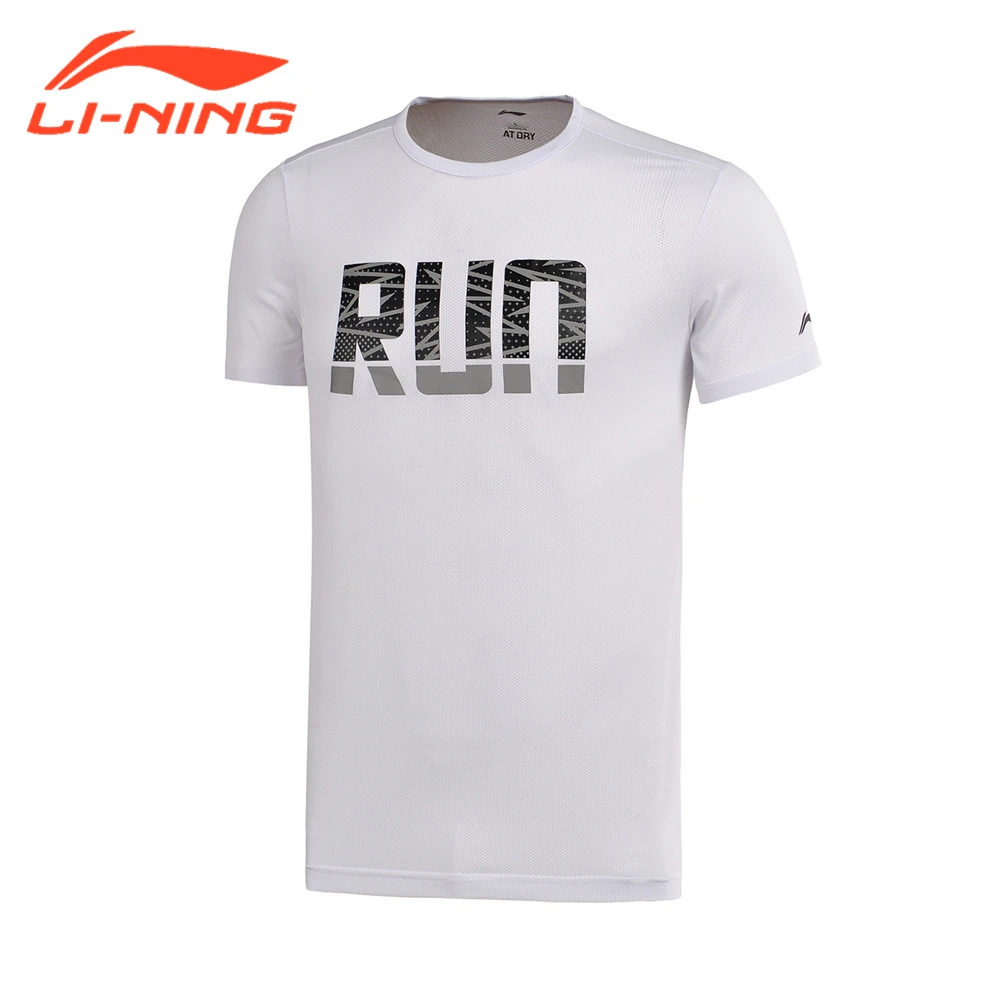 Li Ning Брендовые мужские футболки для бега с коротким рукавом на сухом морозе топы