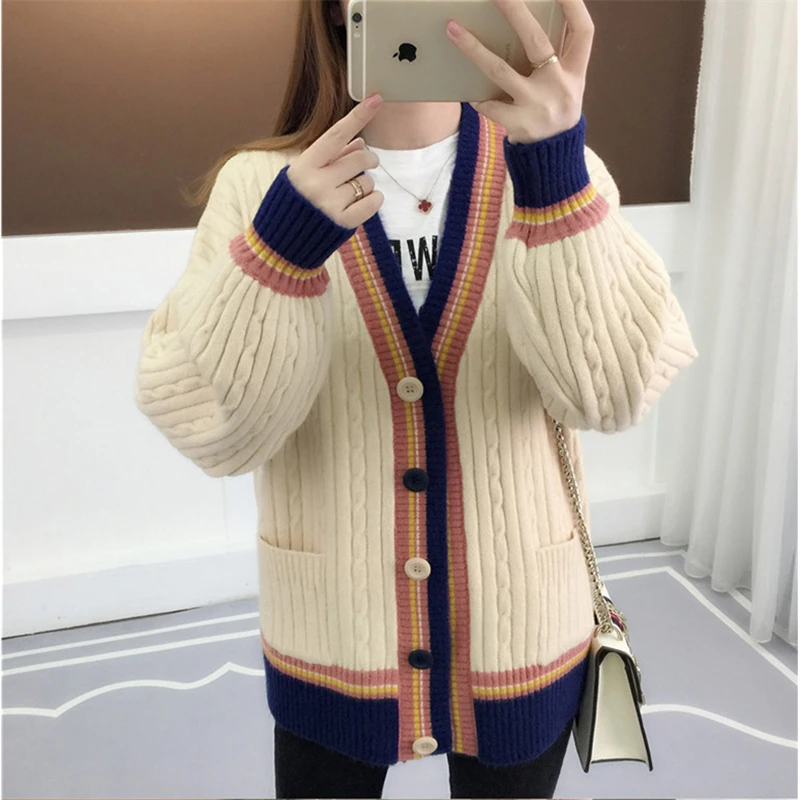 Фото Cardigan Women Sweater 2019 Spring Casual Fashion Loose Knitwear coat Autumn New Wild Big Size elegant woman Knit vs546 Cardigan Women Sweater 2019 Spring Casual Fashion Loose Knitwear coat Autumn New Wild Big Size elegant woman Knit vs546