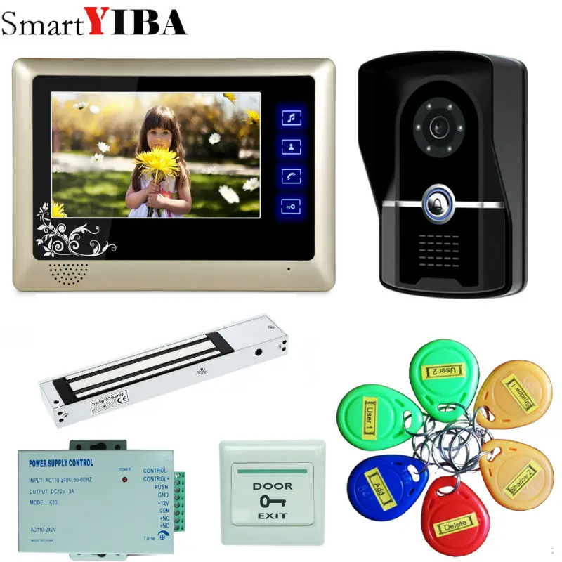 Видеодомофон SmartYIBA с жк-дисплеем 7 дюймов 1 монитор водонепроницаемая камера