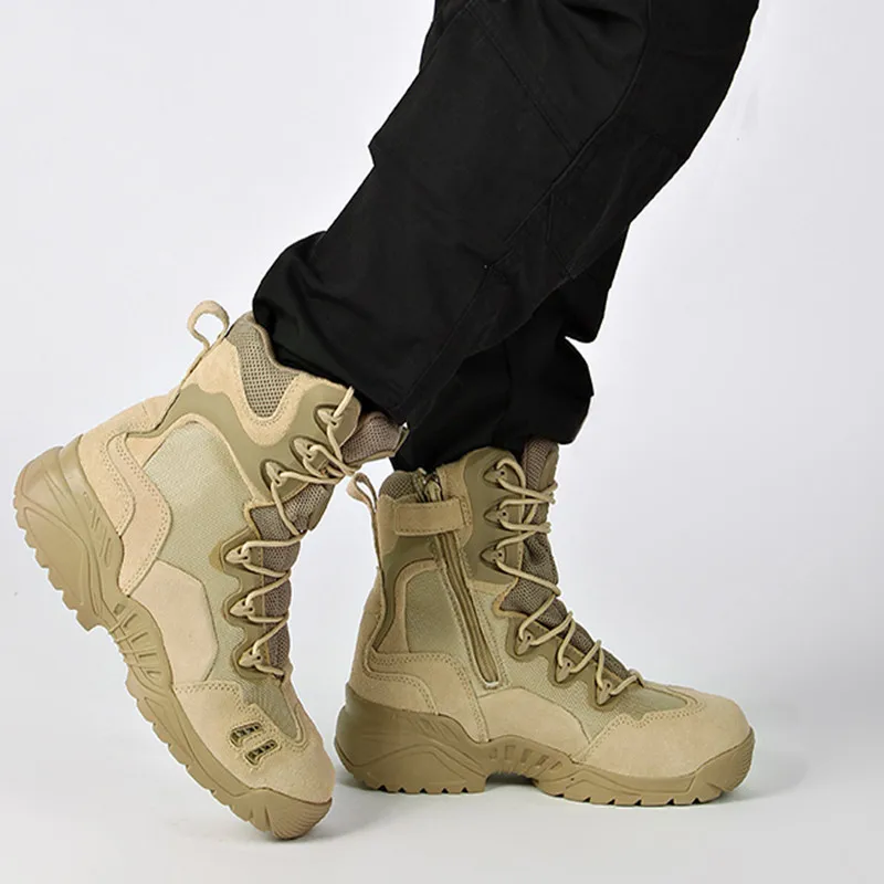 Уличные зимние армейские военные тактические кожаные мужские ботинки особой