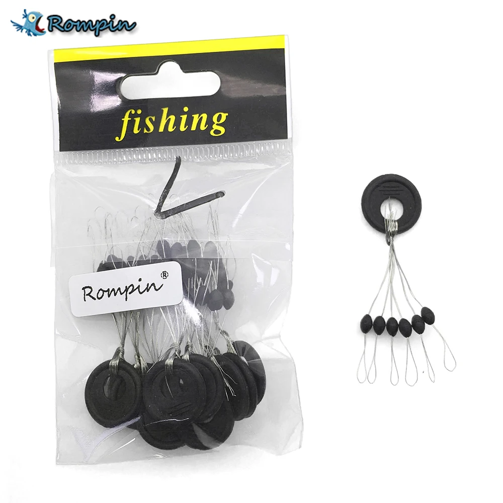 Rompin 10 шт./лот 6 в 1 Размер SS/S/M/L черная резиновая овальная пробка поплавок