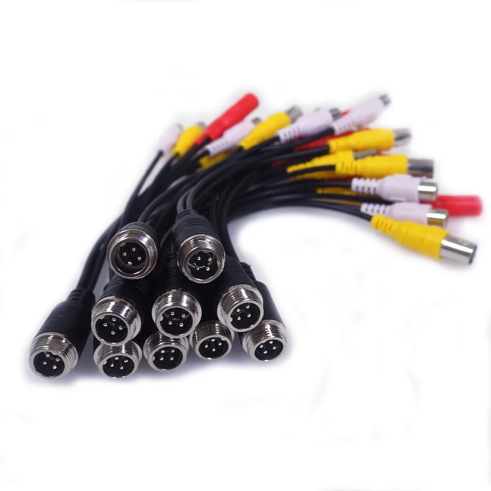 Бесплатная доставка 4PIN кабель Conector 20 см авиационный для BNC RCA мощность аудио видео