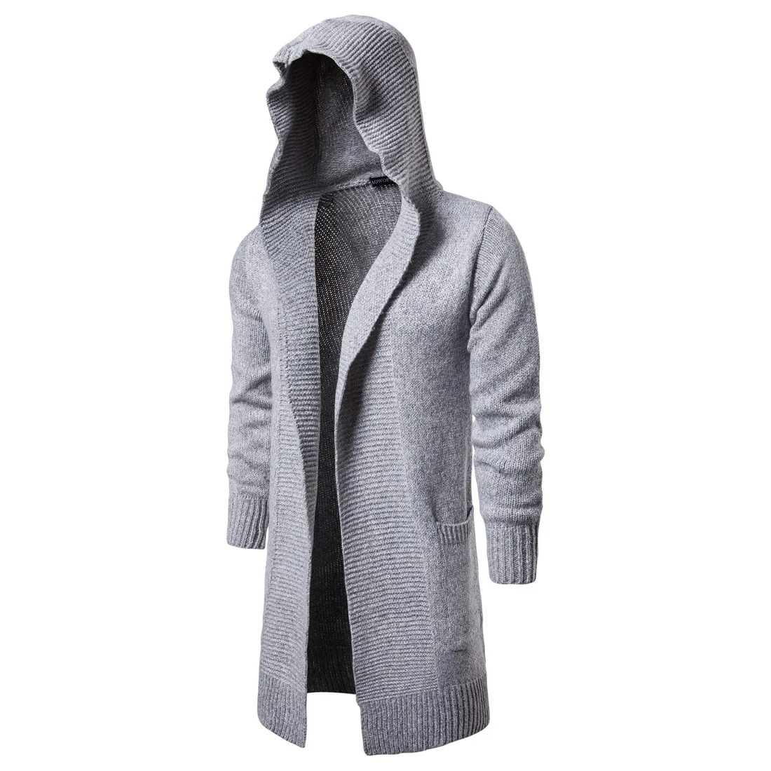 Men Autumn Hooded Sweatercoat New Fashion Cardigan Casual Sweaters Winter Warm Outwear Long Sweatercoats Szie 2XL | Мужская одежда