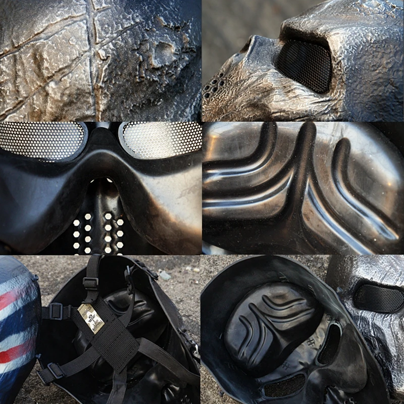 Тактические маски черепа CS полная маска для лица металлическая сетка защита глаз
