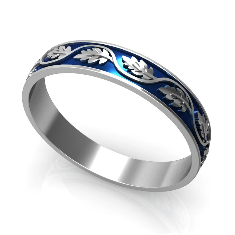 Blue Inner Ring Floya лист стекируемые заполненные кольца Argent медные внутренние кольца 4 мм ширина Сменные комбинированные группы Arctic Symphony коллекция - Цвет основного камня: Blue Inner Ring