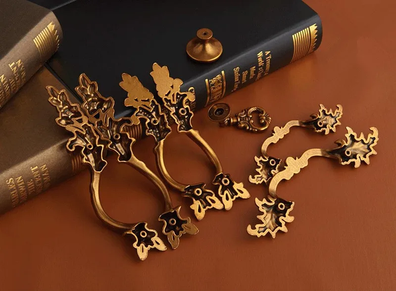 5 стилей ретро ручки для выдвижных ящиков античная латунная ручка комода кухни в