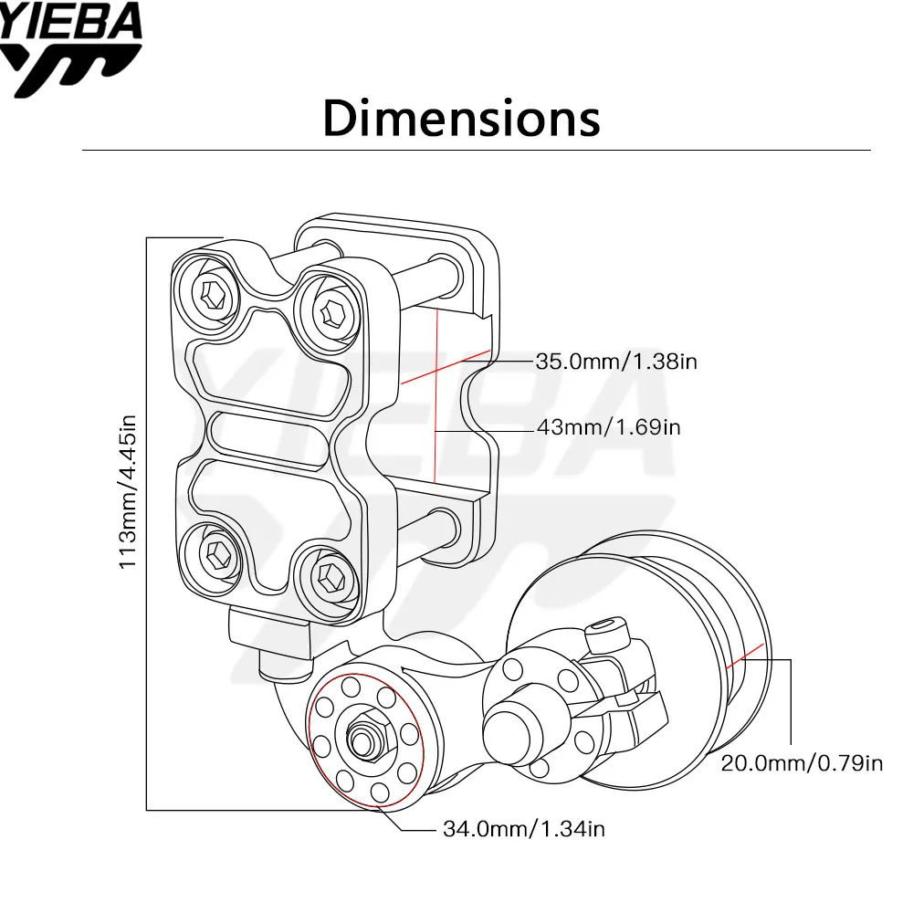 Универсальный алюминиевый регулируемый Натяжной ролик для мотоцикла