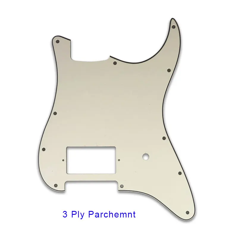3 ply parchment Pleroo гитара 11 винтовых отверстий накладки костюм для fender Tom Delonge гитара Stratocaster US spec Strat с мостом PAF Humbucker - Цвет: 3 ply parchment