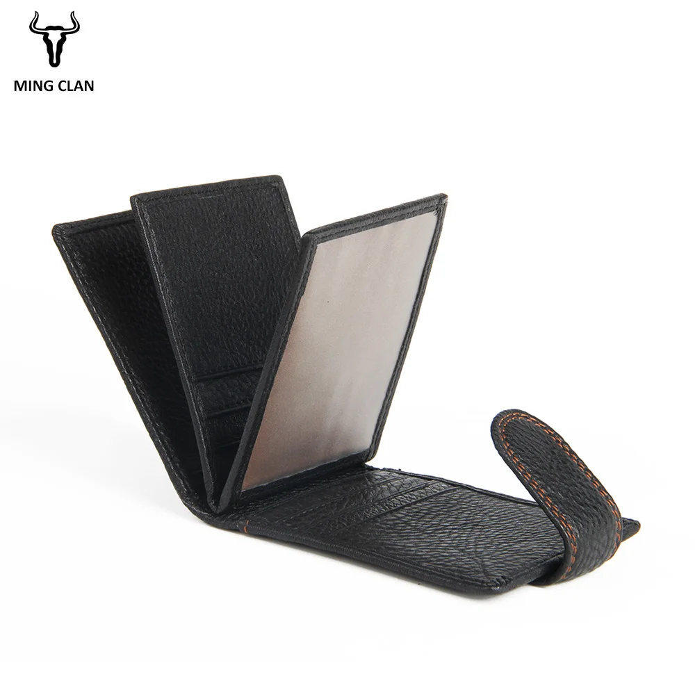 Mingclan Genuine Leather Unisex Card Holder Wallets High Quality Female Credit Card Bag Women Pillow Organizer Purse Case Box