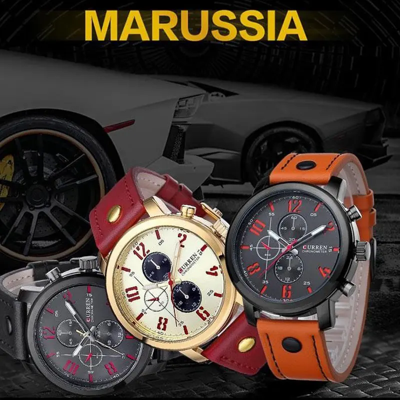 Новый Curren Часы Мужская Спортивная Военное Дело армия часы Топ Роскошные