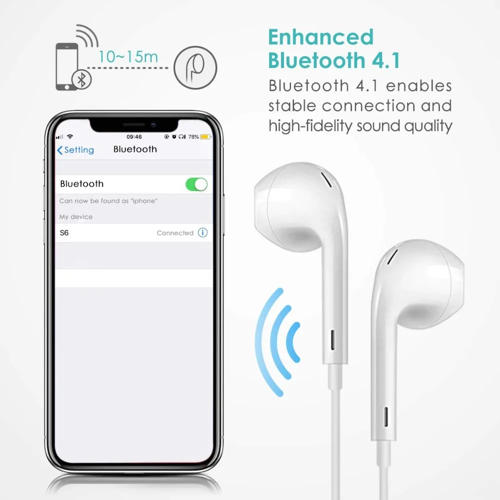 Самые продаваемые 2019 Лучшие спортивные наушники S6 Bluetooth беспроводные