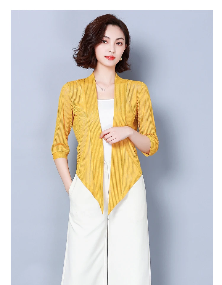 Женский тонкий сетчатый кардиган маленькие накидки лето 2020 пальто с запахом