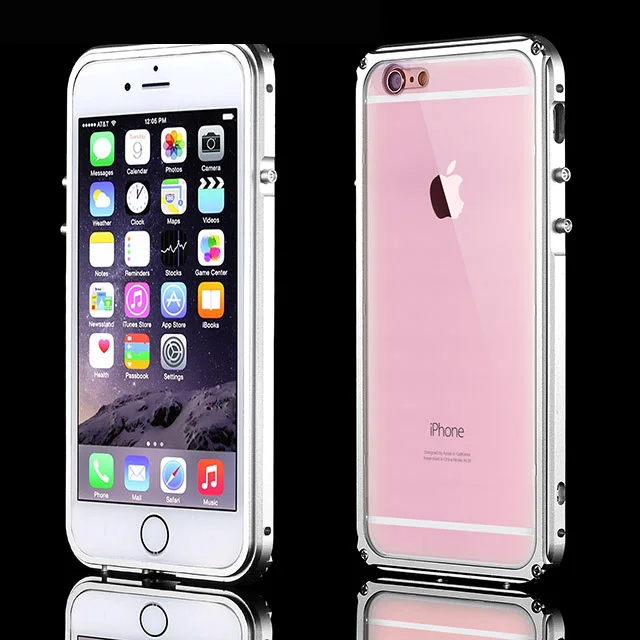 Серебристый REFUNNEY 2 в 1 металлический каркас и Pc чехол для iPhone 6 Plus 6s противоударный алюминиевый бампер Coque Capinha - Цвет: Серебристый