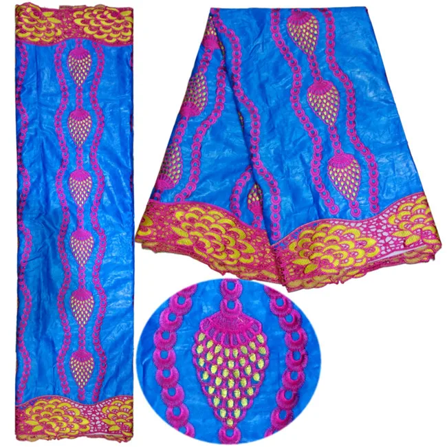 Элегантные вечерние Африканский вышивка хлопок Базен riche кружево ткань с шнур RRB9