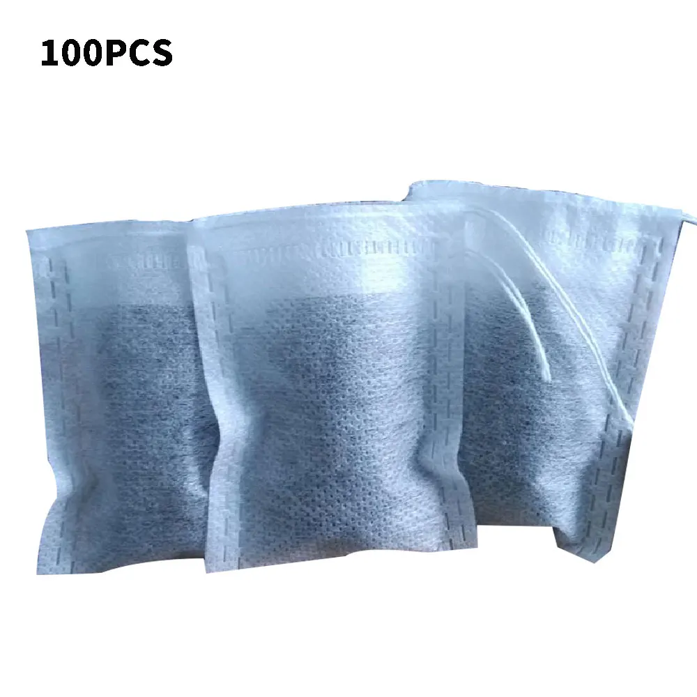 

100pcs Empty TEABAGS Non-Woven String Heat Seal Filter Paper Herb Loose Tea Bag