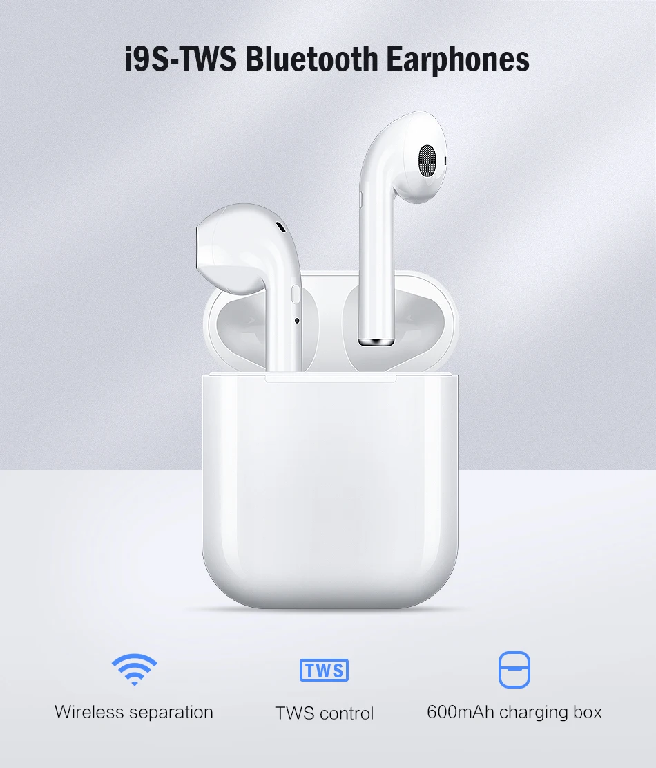 Caseier I9S СПЦ мини беспроводной Bluetooth наушники с зарядным устройством наушников auriculares inalambrico беспроводные наушники беспроводные наушники i9s tws беспроводные наушники блютуз наушники беспроводные