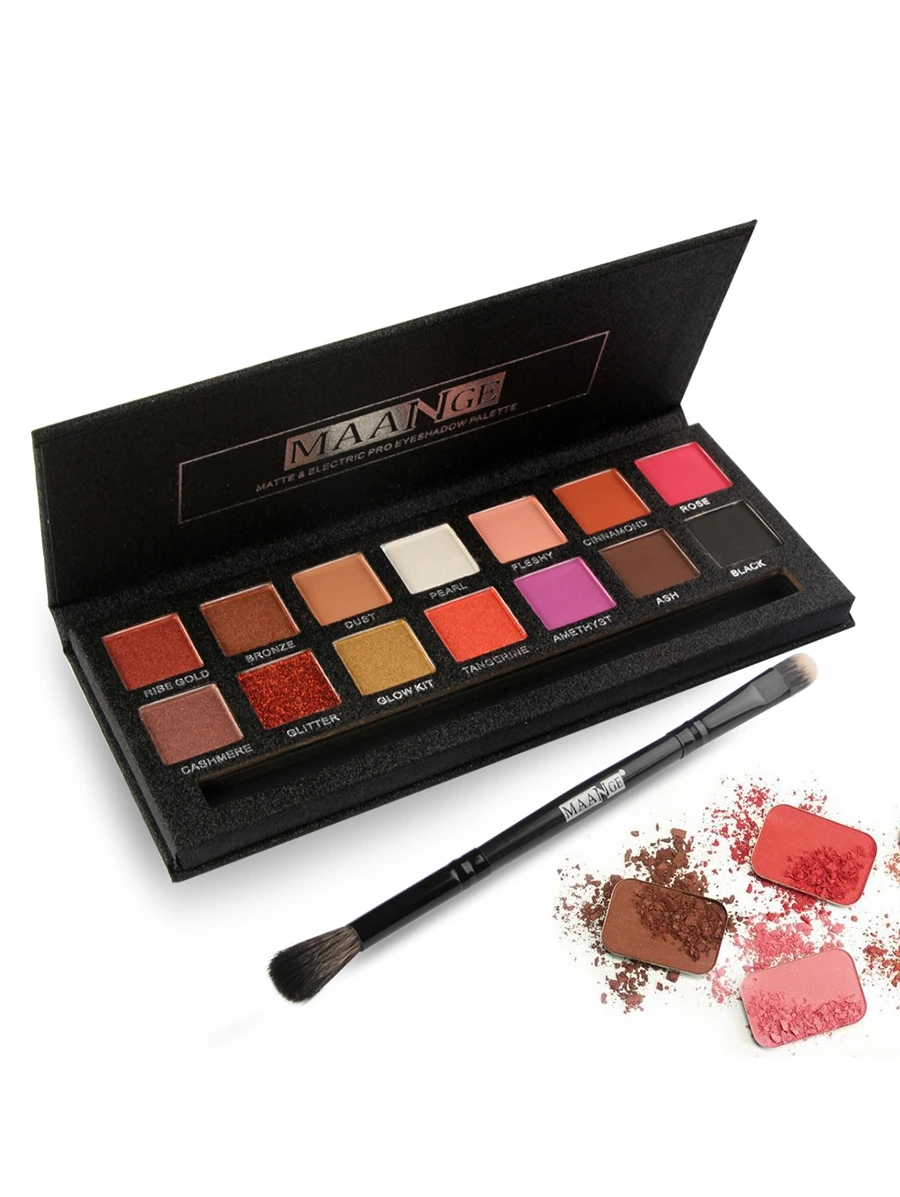 Профессиональный макияж 14 Цвет Электрический палитру теней Make Up Brush Eye Shadow Palette